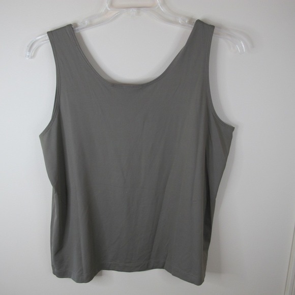 Chico's Olive Green Nylon Sleeveless Tank Top Women's Size 3 Summer Stretch‎ - Picture 4 of 5